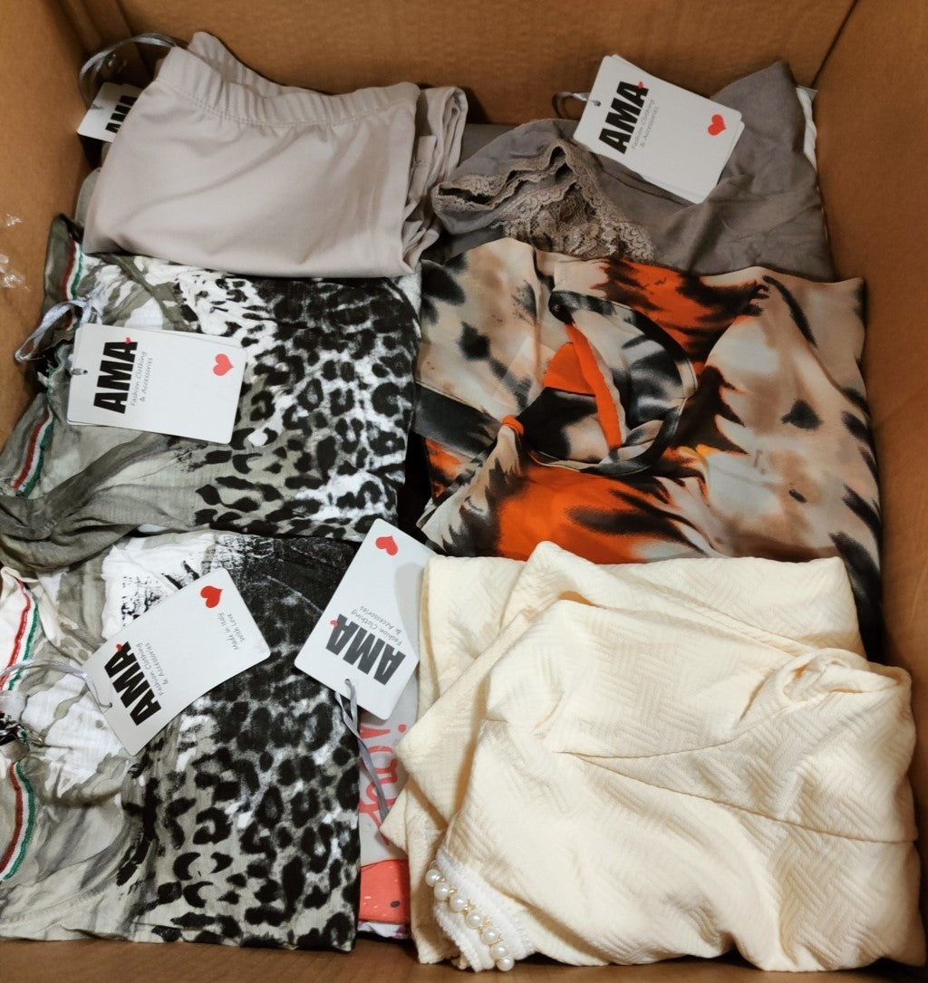 €2,30 al pezzo EMPORIO , CAMEL, CACHAREL, LUISA VIOLA, CAFE' NOIR, AMA , ecc. stock abbigliamento uomo, donna e bambini 1700 pezzi - A/I - P/E - RIF. 6039AF