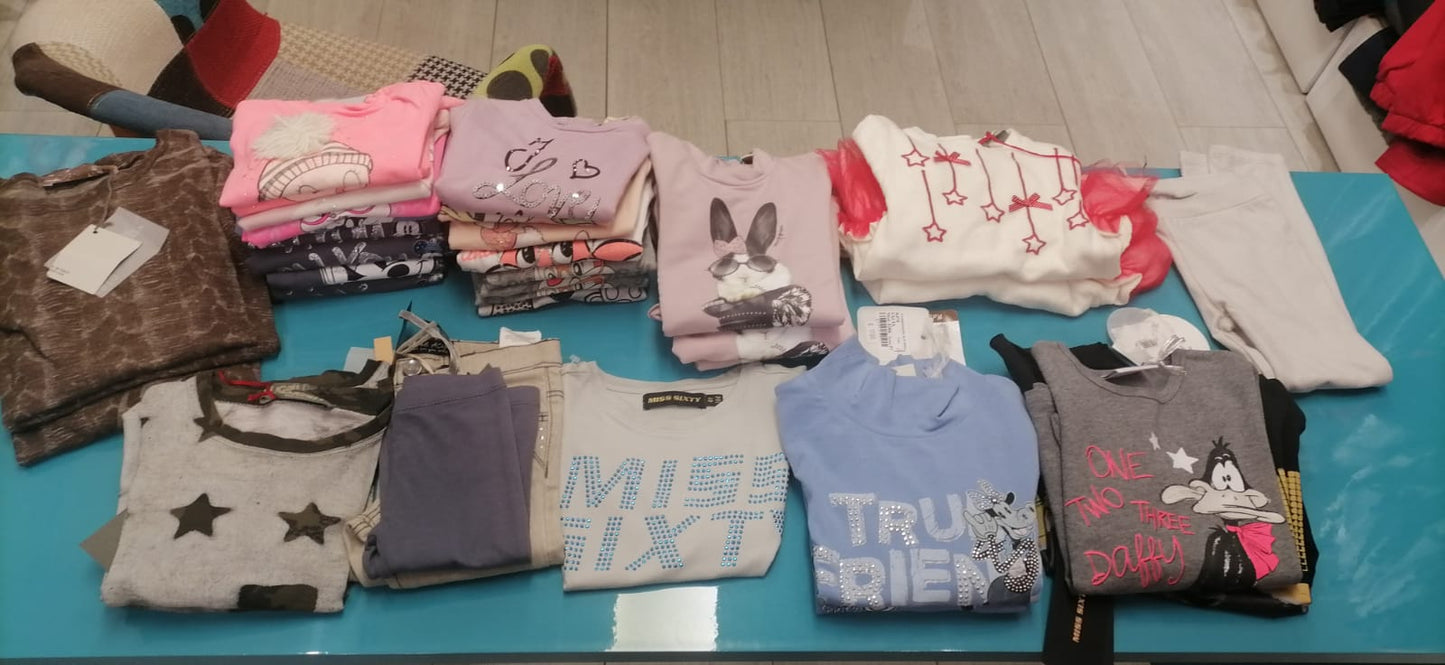 €4,86 al pezzo MEILISA BAY, BYBLOS, TUC TUC, MASH, NEILL KATTER, ecc. stock abbigliamento bambini 1583 pezzi - A/I - P/E - RIF. TV6143
