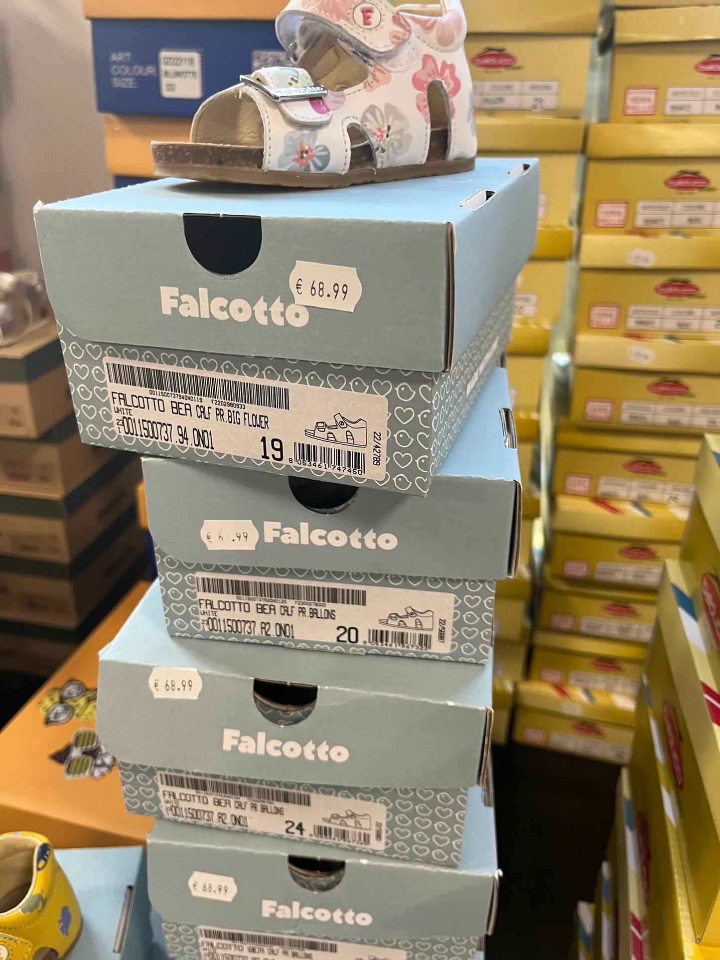 €9,13 al paio CHICCO, LIU JO, BALDUCCI, BIONATURA, FALCOTTO, NATURAL WORLD, ecc. stock calzature bambini 600 pezzi - P/E - RIF. 6089AF
