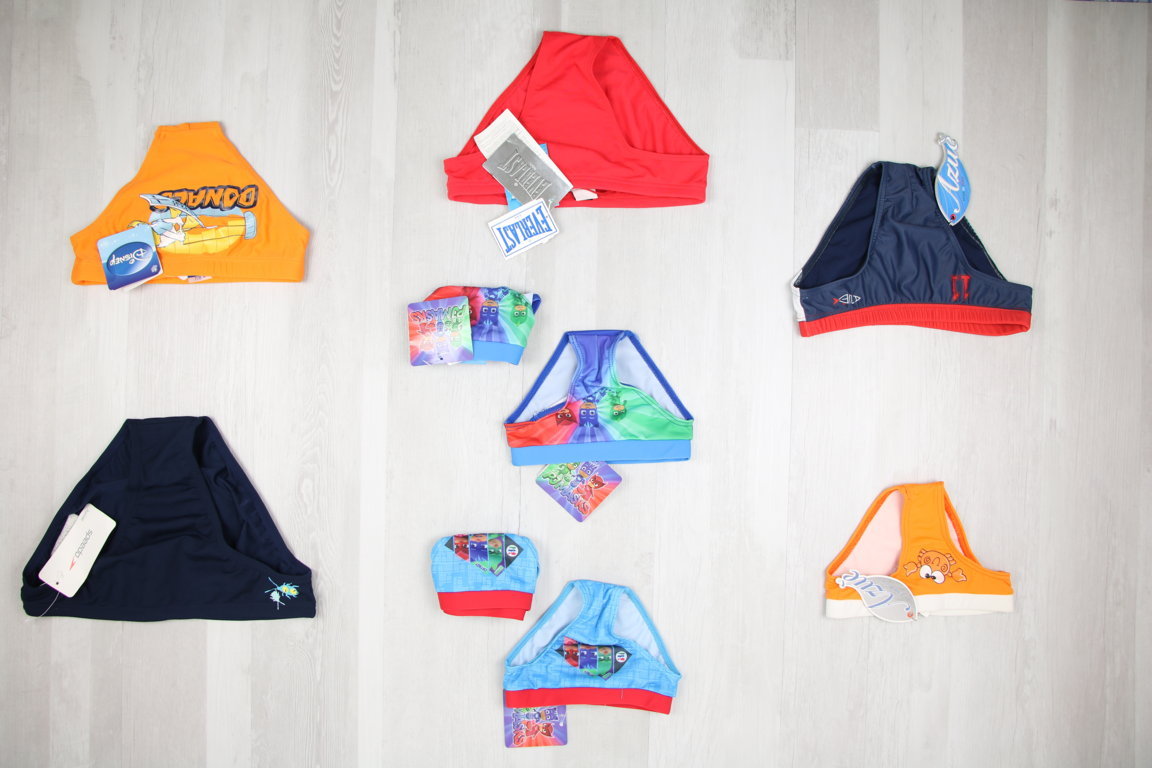 SCONTATO - 20% €2,80 al pezzo BORA BORA, SCHIESSER, ARENA, AMAREA, MAYORAL, ecc. stock costumi bambini 108 pezzi - P/E - RIF. 6040