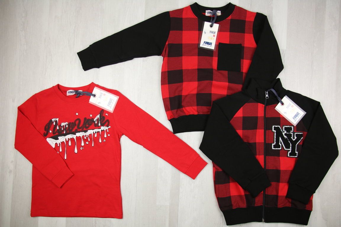 €7,00 al pezzo BUTNOT, FRED MELLO, PARENTAL ADVISORY, TOURISTE, FUNBEE, ecc. stock abbigliamento bambino 123 pezzi - P/E - A/I - RIF. 6183AF
