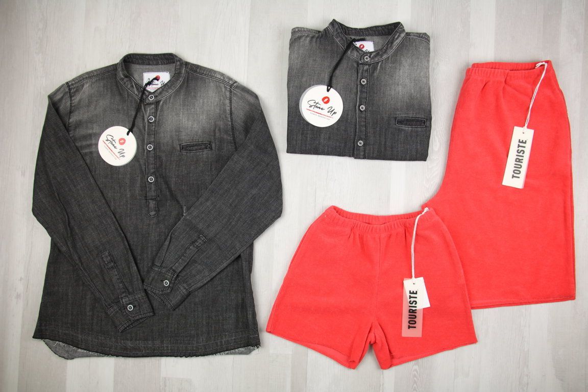 €7,00 al pezzo BUTNOT, FRED MELLO, PARENTAL ADVISORY, TOURISTE, FUNBEE, ecc. stock abbigliamento bambino 123 pezzi - P/E - A/I - RIF. 6183AF