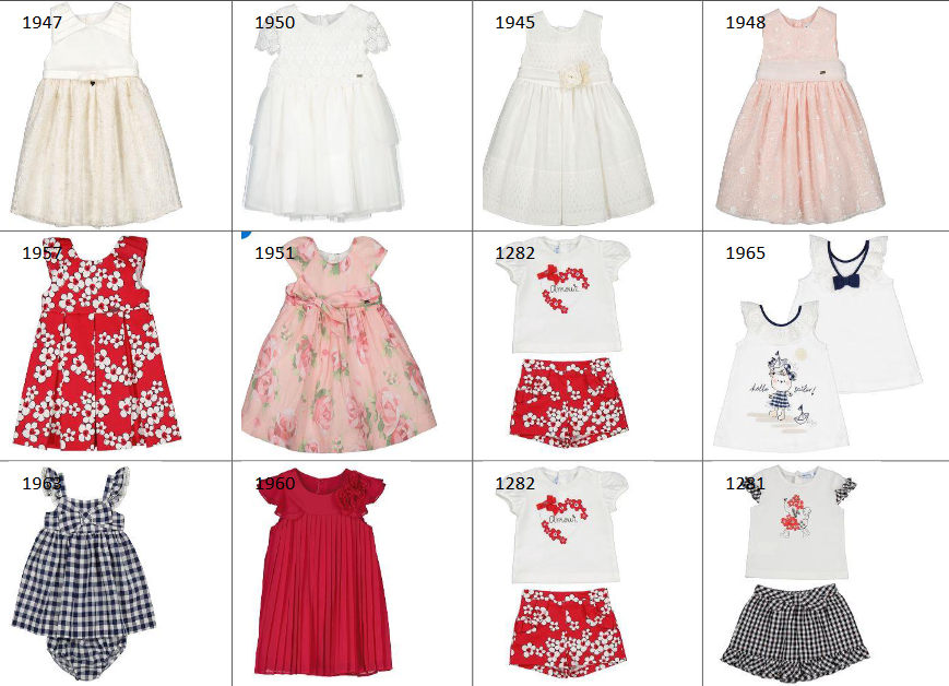 €9,20 al pezzo MAYORAL stock abbigliamento bambina 154 pezzi - P/E - RIF. TV6129