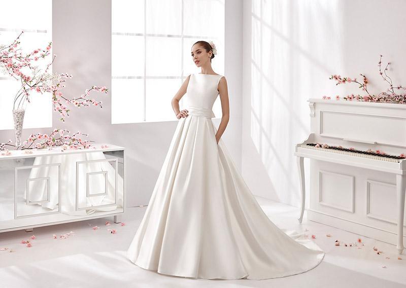 PROMO -25% 60,00 € la pièce NICOLE, PIGNATELLI, MORILEE, DELSA, BELLANTUONO, PRONOVIAS, JILLIAN stock robes de mariée 70 pièces - REF. TV5996