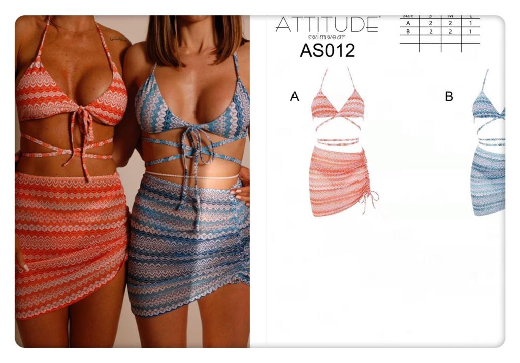 stock costumi donna - €6,00 al pezzo ATTITUDE stock costumi donna bikini 6672 pezzi - RIF. TV3943