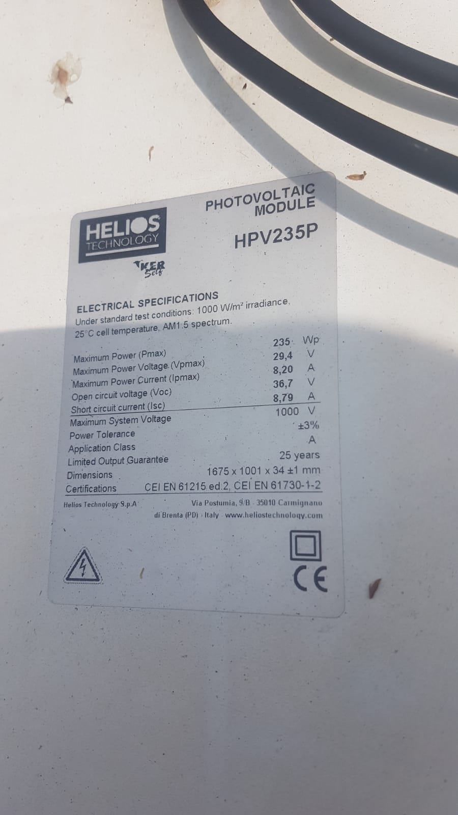 €30,00 al pezzo HELIOS stock pannelli solari W235 - 830 pezzi - RIF. TV6037