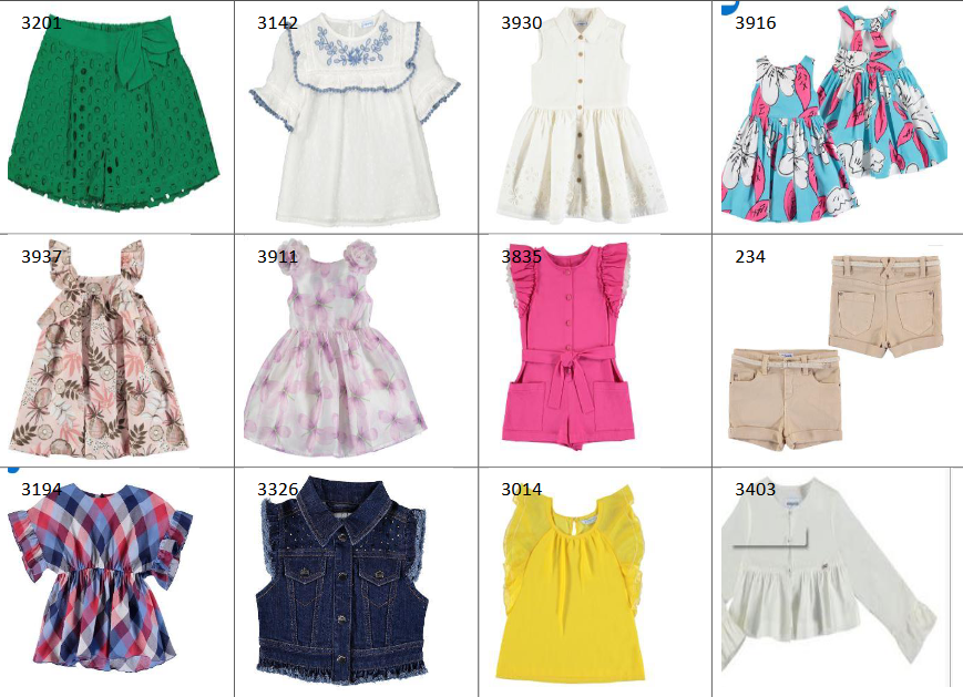 €9,20 al pezzo MAYORAL stock abbigliamento bambina 154 pezzi - P/E - RIF. TV6129